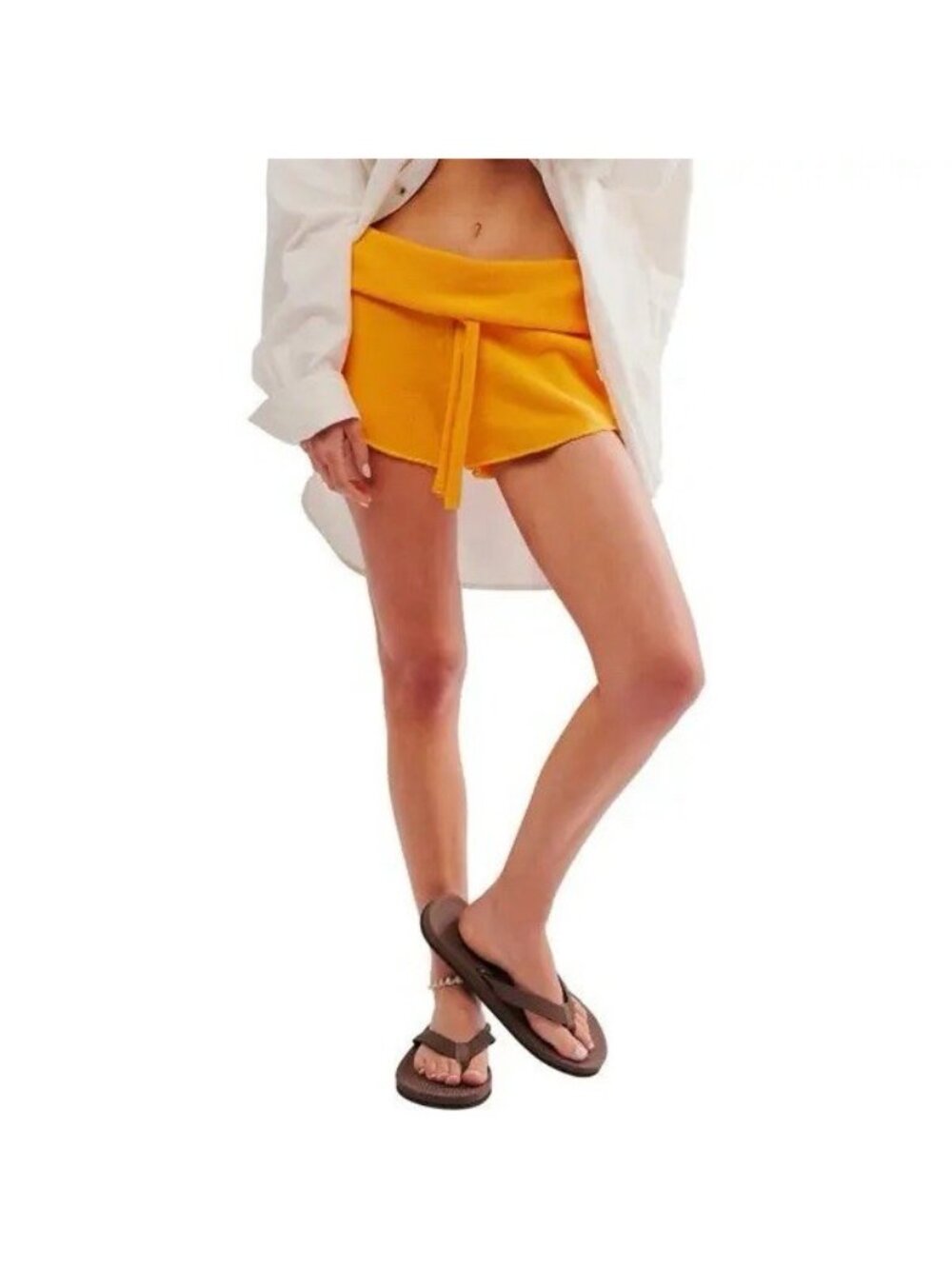 Free People Beach Size M Rita Sweater Knit Shorts in Cali Poppy - Picture 2 of 12